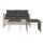 3-tlg. Garten-Sofagarnitur mit Kissen Hellgrau Poly Rattan