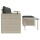 3-tlg. Garten-Sofagarnitur mit Kissen Hellgrau Poly Rattan
