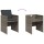 9-tlg. Garten-Essgruppe mit Kissen Grau Poly Rattan